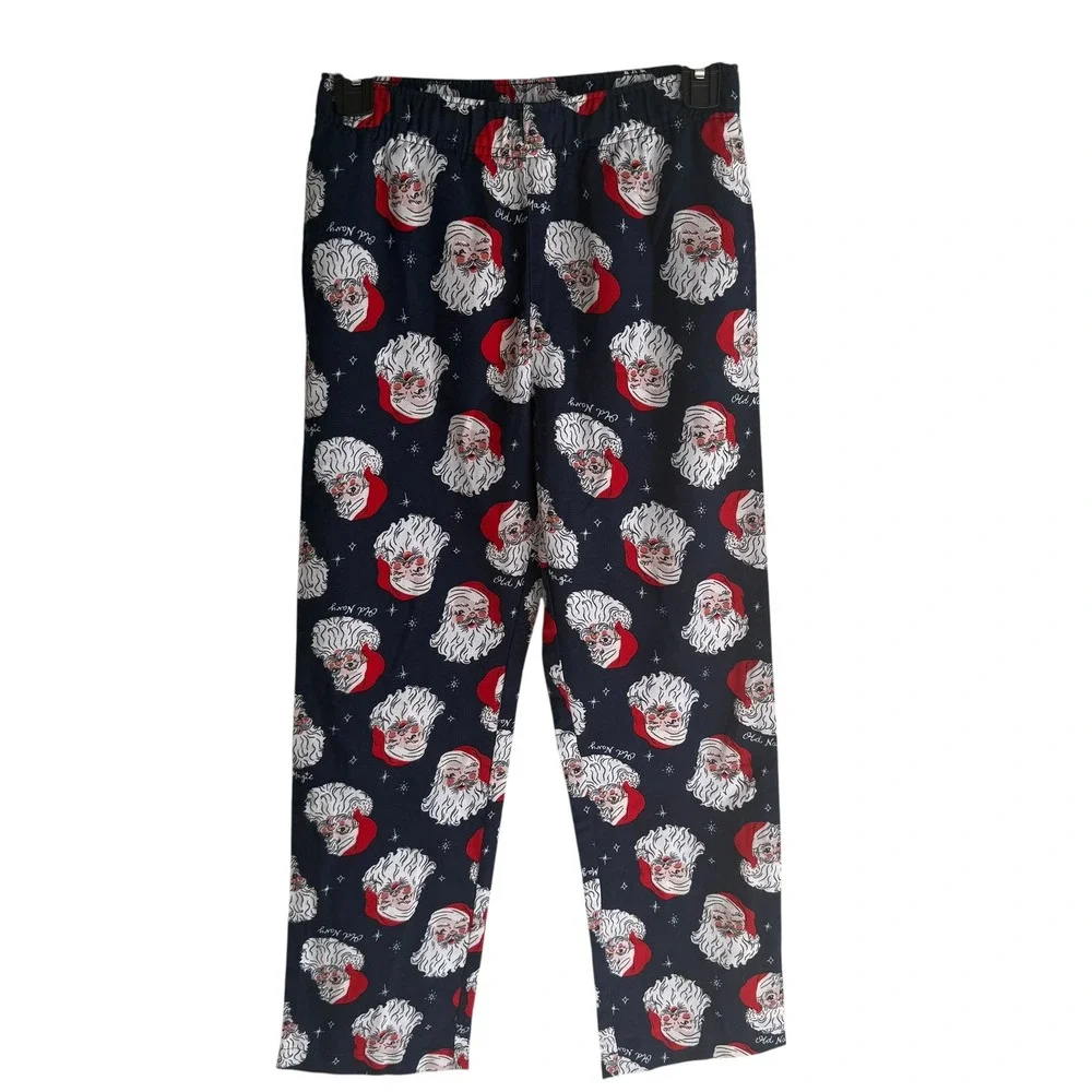 OLD‎ NAVY Navy Blue Santa Holiday Christmas Kids Pajama Pants, 10/12
